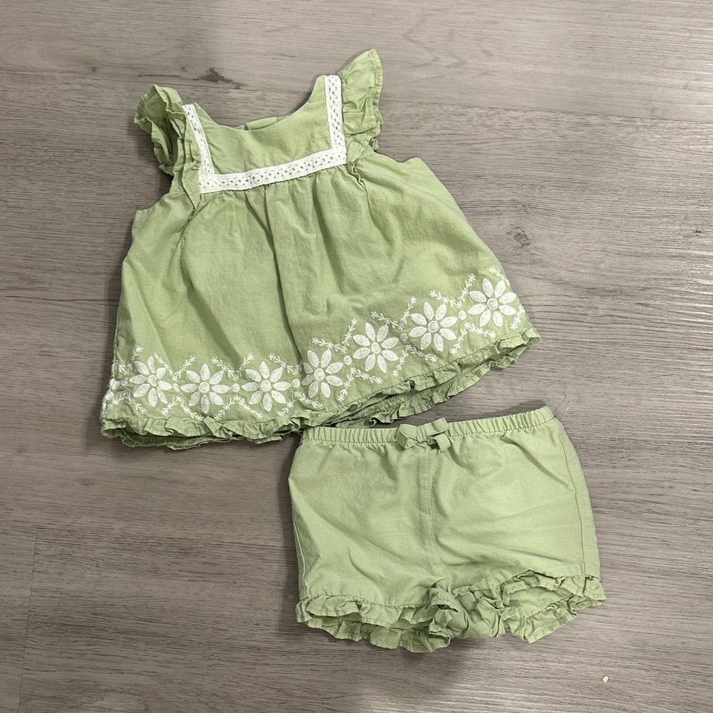 Janie and Jack Light Green Baby Top